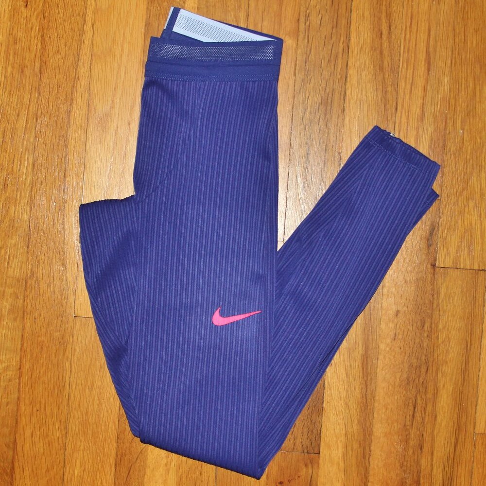 Nike Pro Elite Track & Field Long Running Tights Mens XS Blue USA